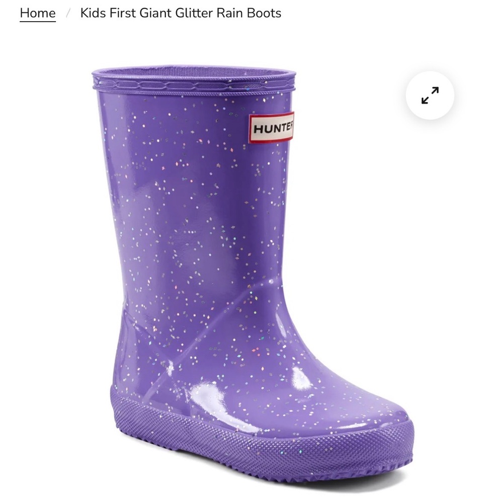 Hunter Kids Purple Glitter Rain Boots